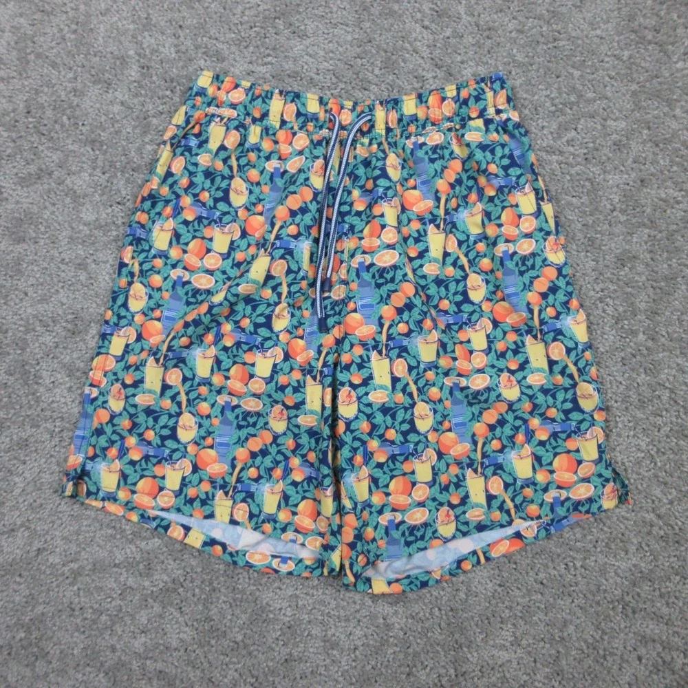 Peter Millar Swim Trunks Mens Small Geometric Stretch Shorts Bathing Suit Beach